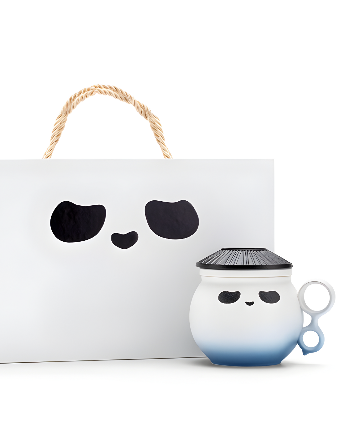 Panda Hero Minimalist Ceramic Tea Infuser Cup for Calm Daily Moments