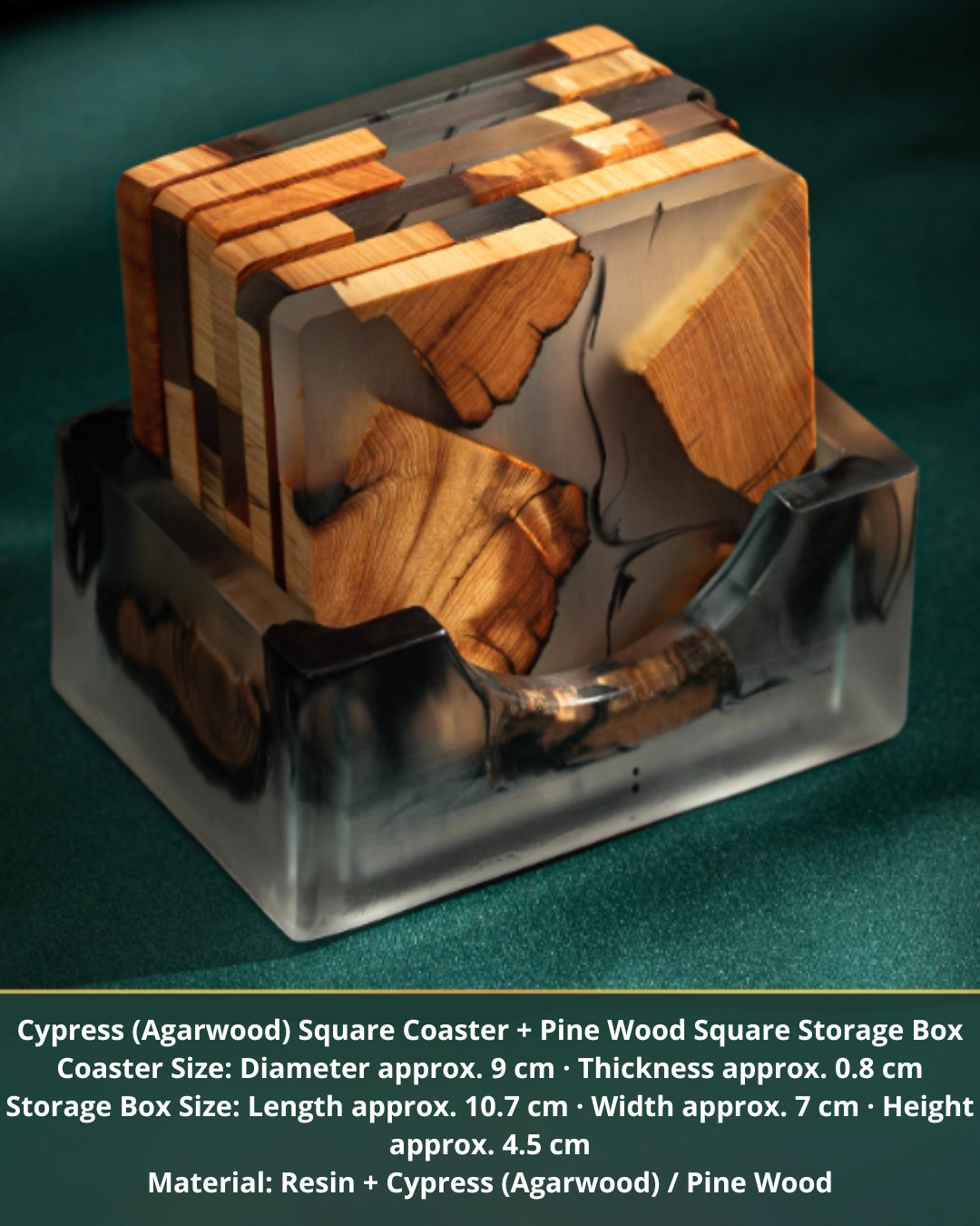 Elegant Resin and Wood Coasters for Coffee, Tea & Everyday Use