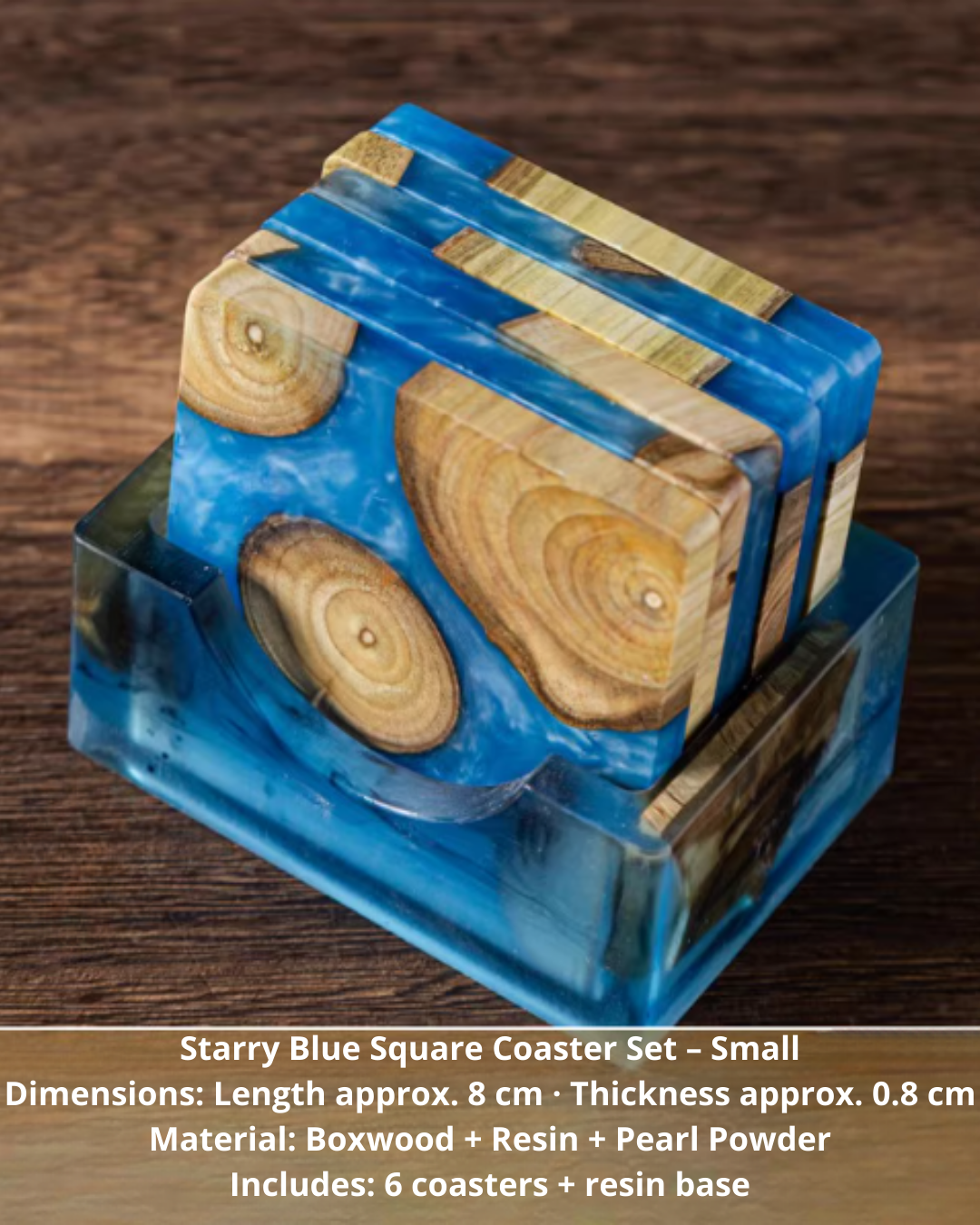 Elegant Resin & Natural Wood Coasters for Coffee, Tea & Everyday Use