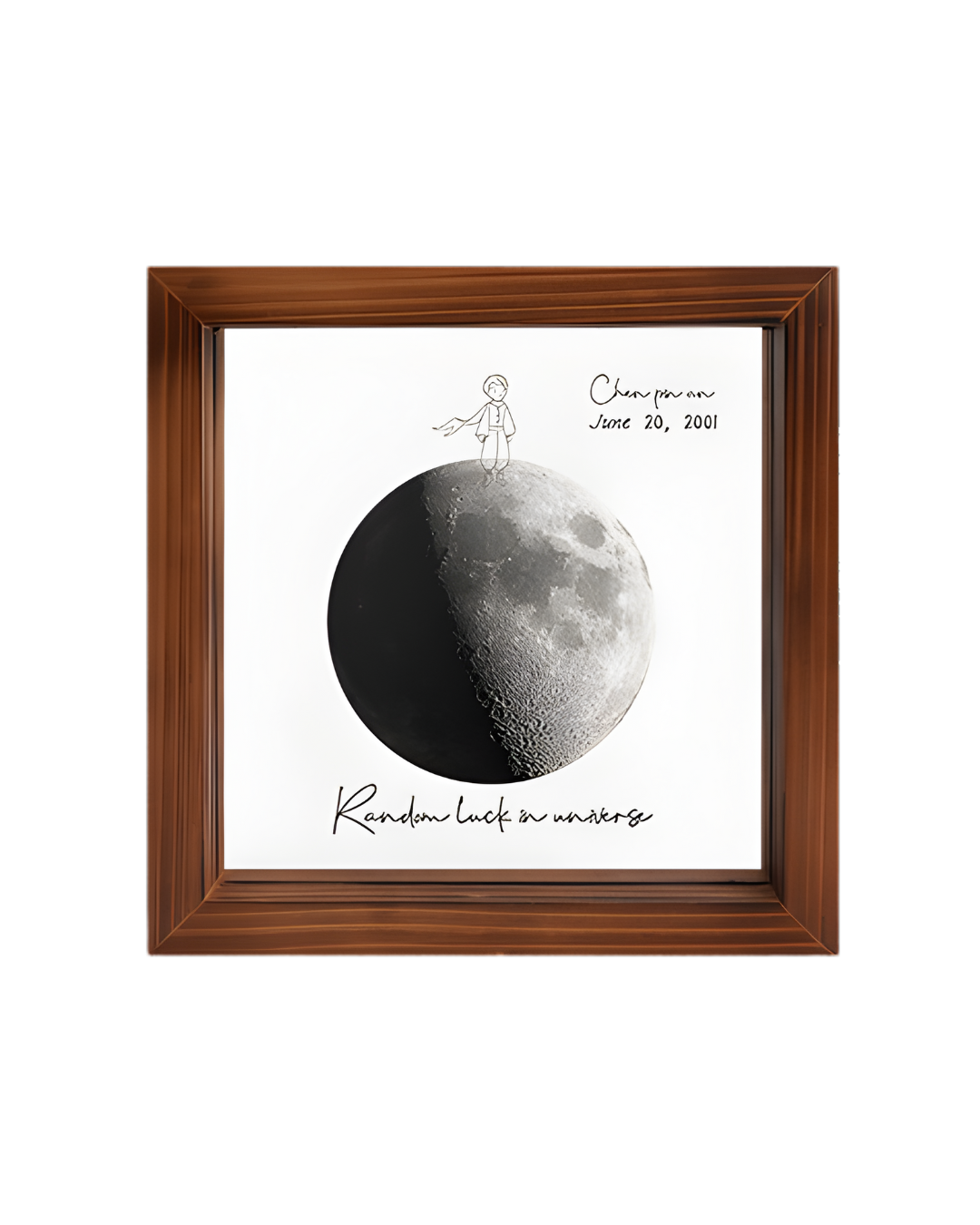 Personalized Moon Phase Frame – Custom Date & Message Gift