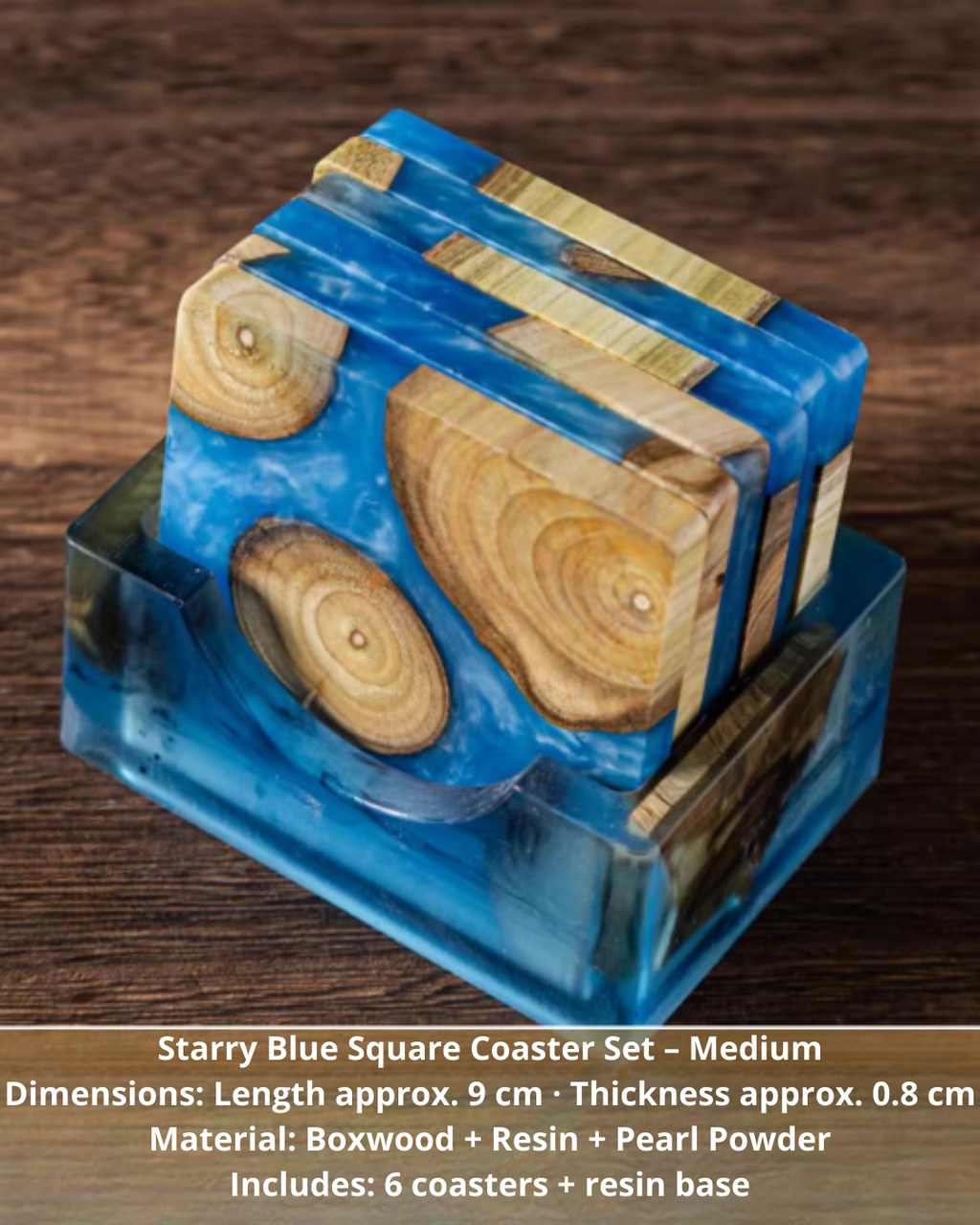 Elegant Resin & Natural Wood Coasters for Coffee, Tea & Everyday Use