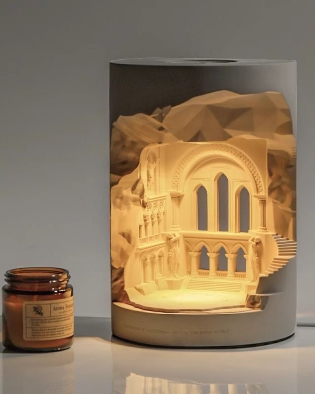 Architectural Aroma Diffuser Night Lamp – Elegant Home Accent