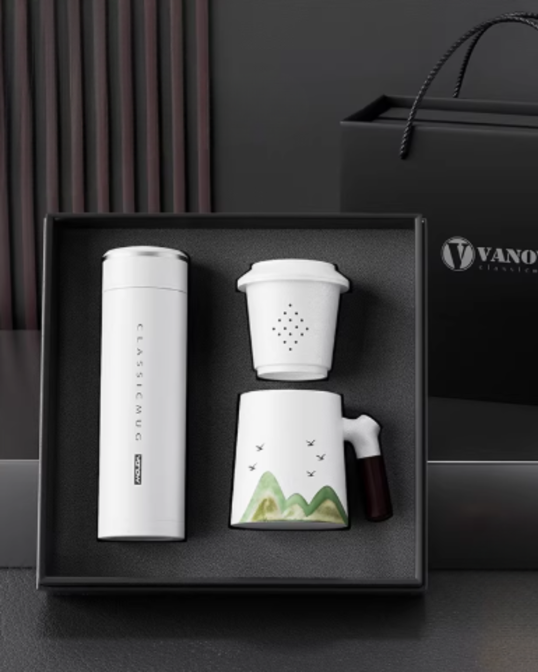 Smart Tea Infuser Thermos Gift Set with Temperature Display （Optional custom engraving）