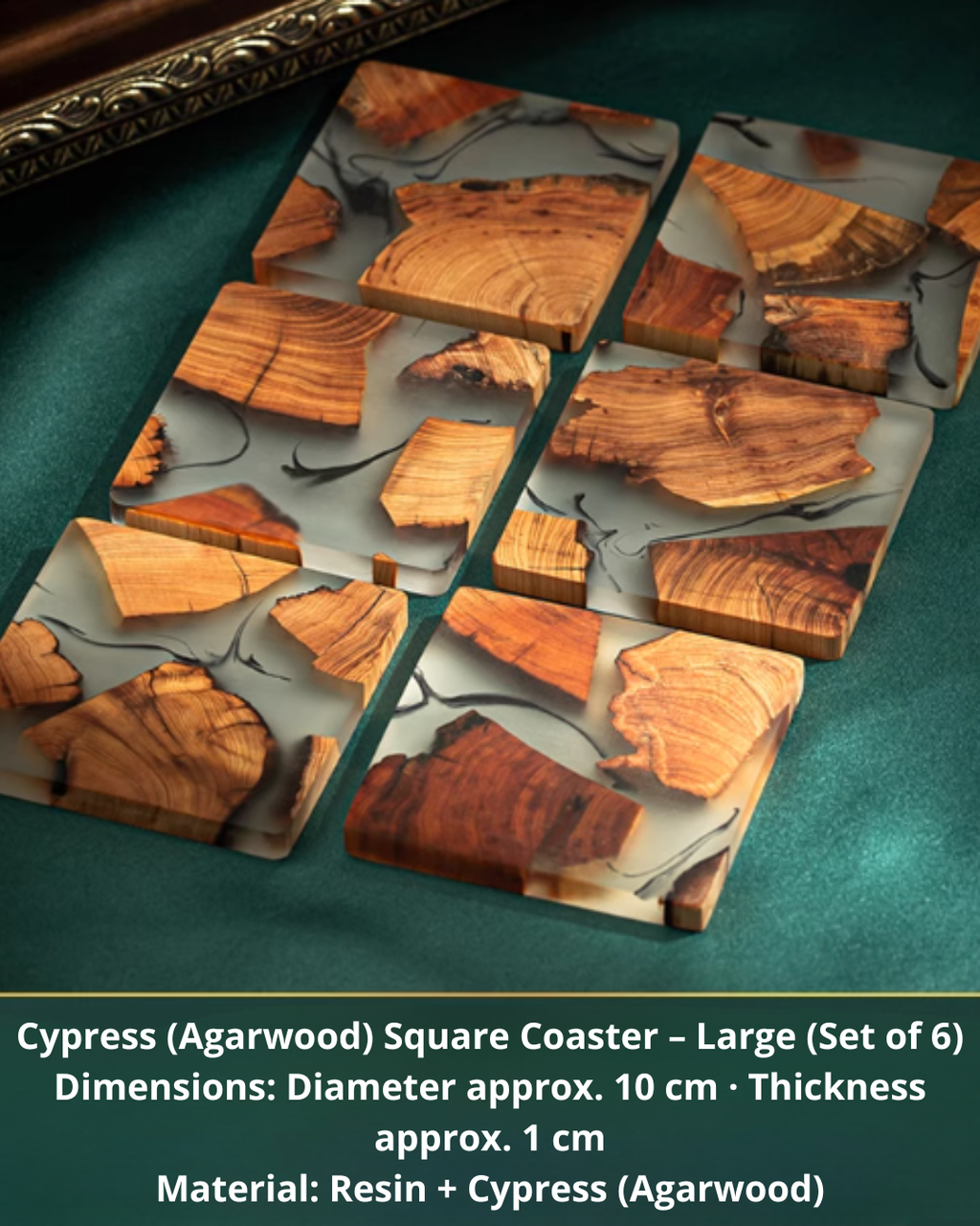 Elegant Resin and Wood Coasters for Coffee, Tea & Everyday Use