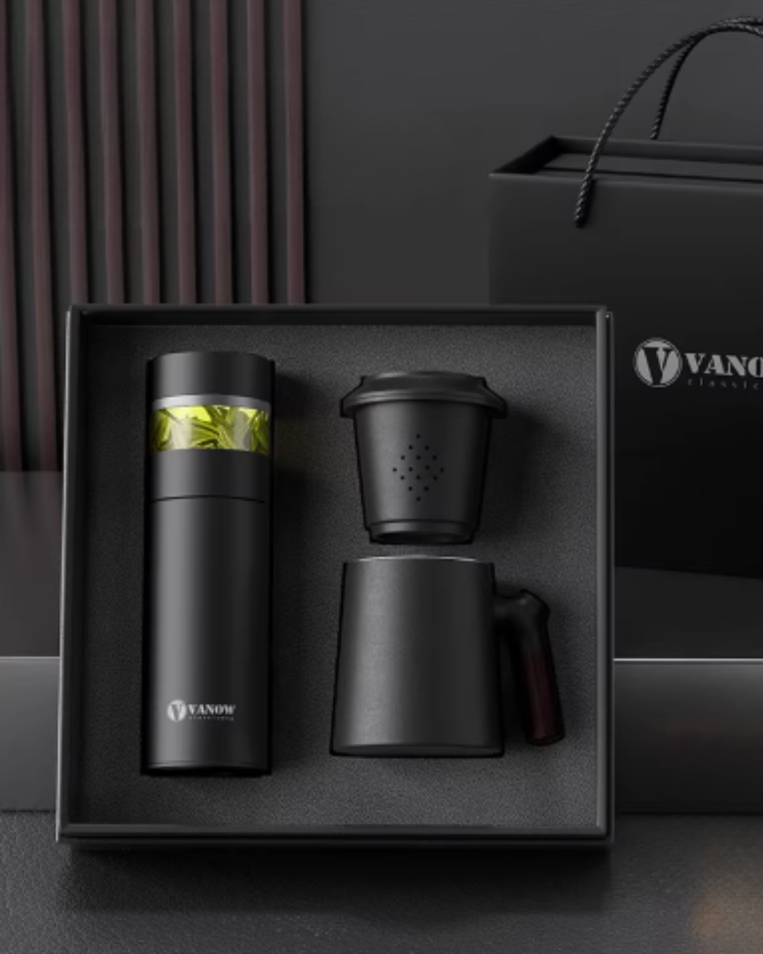 Smart Tea Infuser Thermos Gift Set with Temperature Display （Optional custom engraving）