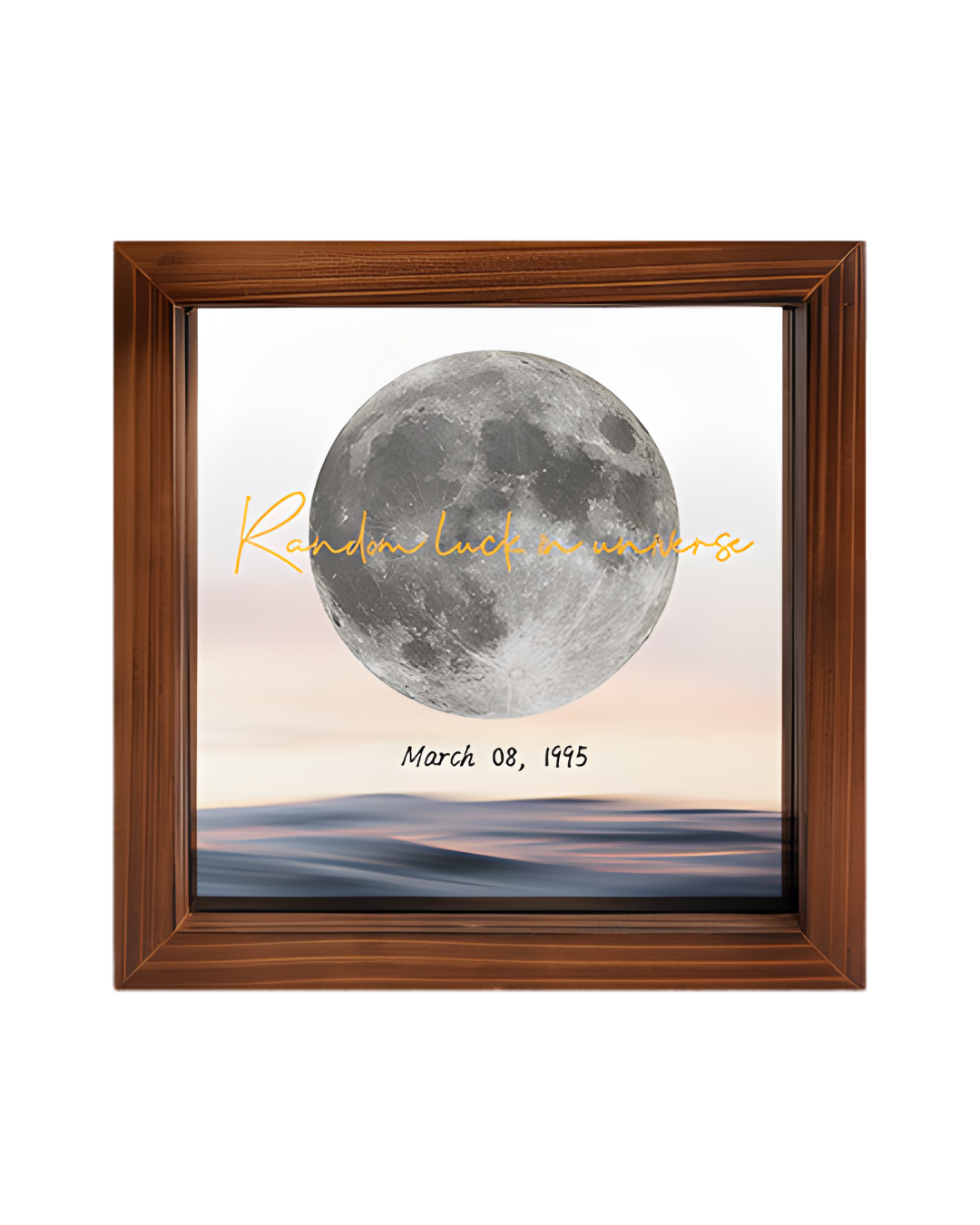 Personalized Moon Phase Frame – Custom Date & Message Gift