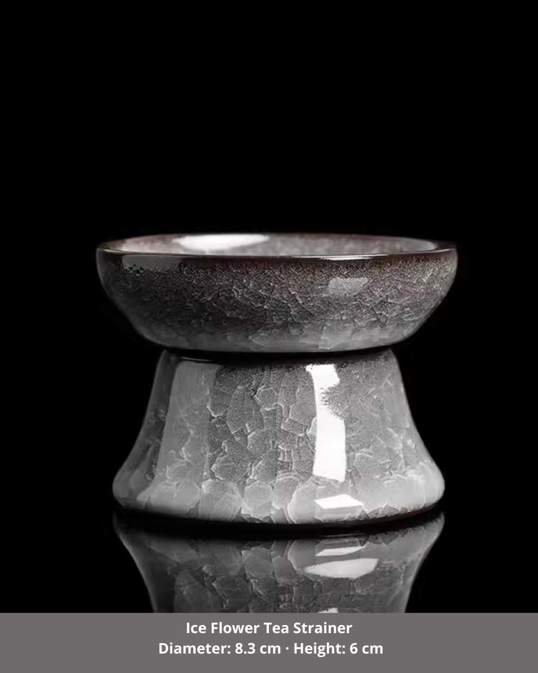 Black Ice Blossom Ceramic Tea Cup for Mindful Daily Rituals