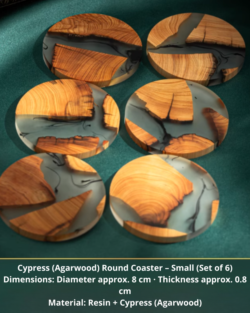 Elegant Resin and Wood Coasters for Coffee, Tea & Everyday Use