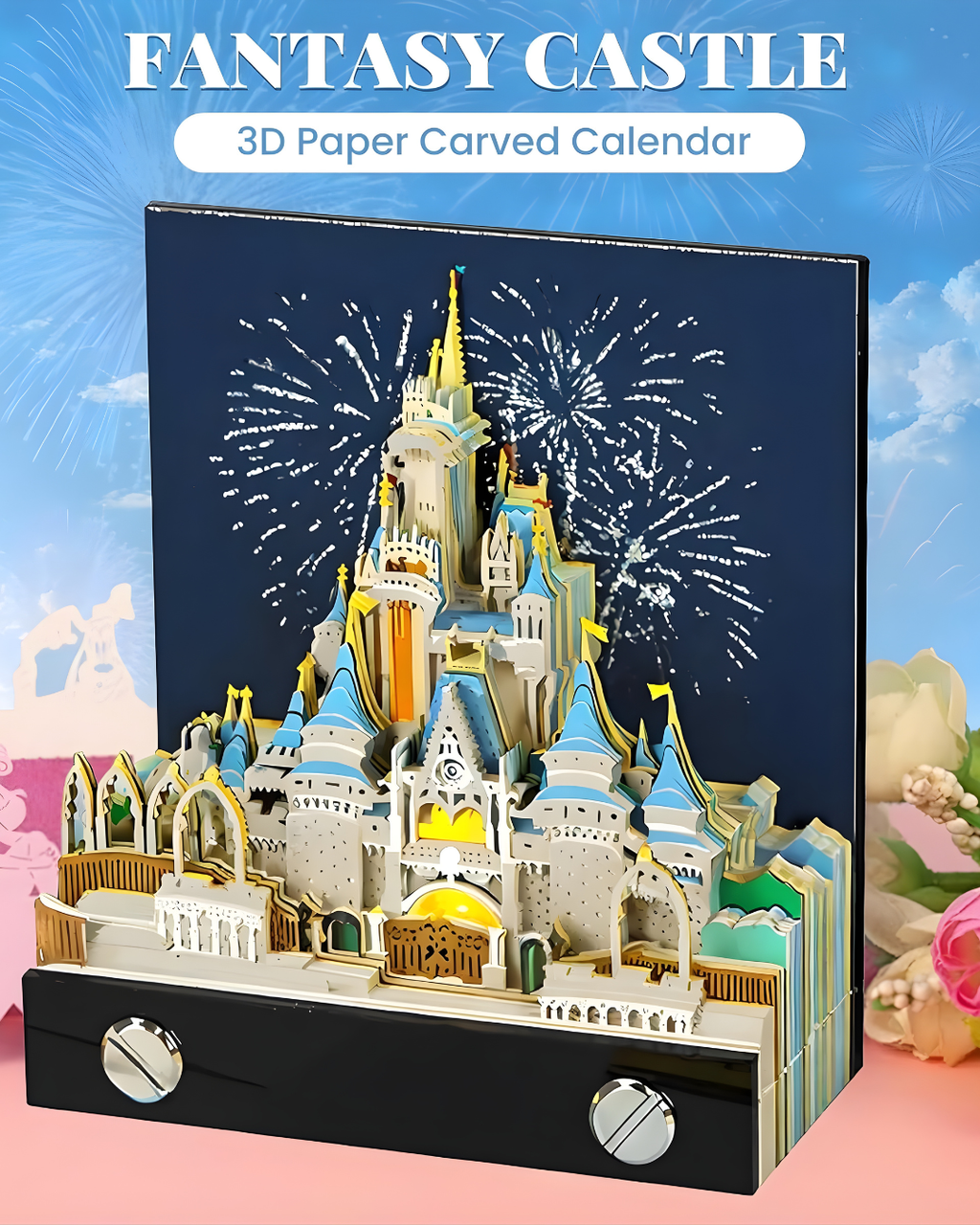 2026 Magic Castle 3D Calendar – Paper Art Desk Decor with Light