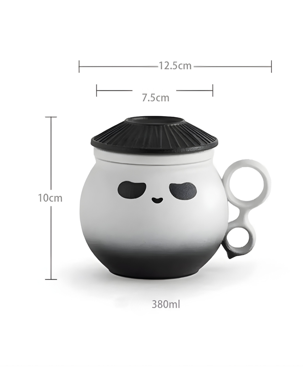 Panda Hero Minimalist Ceramic Tea Infuser Cup for Calm Daily Moments