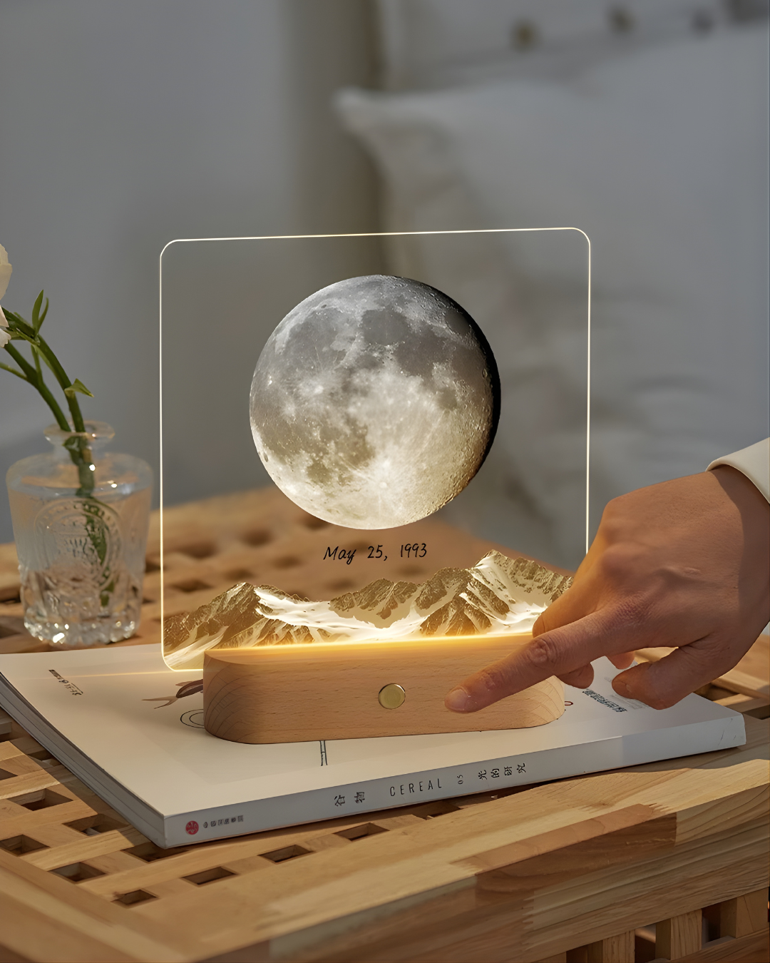 Personalized Illuminated Moon Phase Frame – Custom Name & Date Gift for Couples, Family & Friends