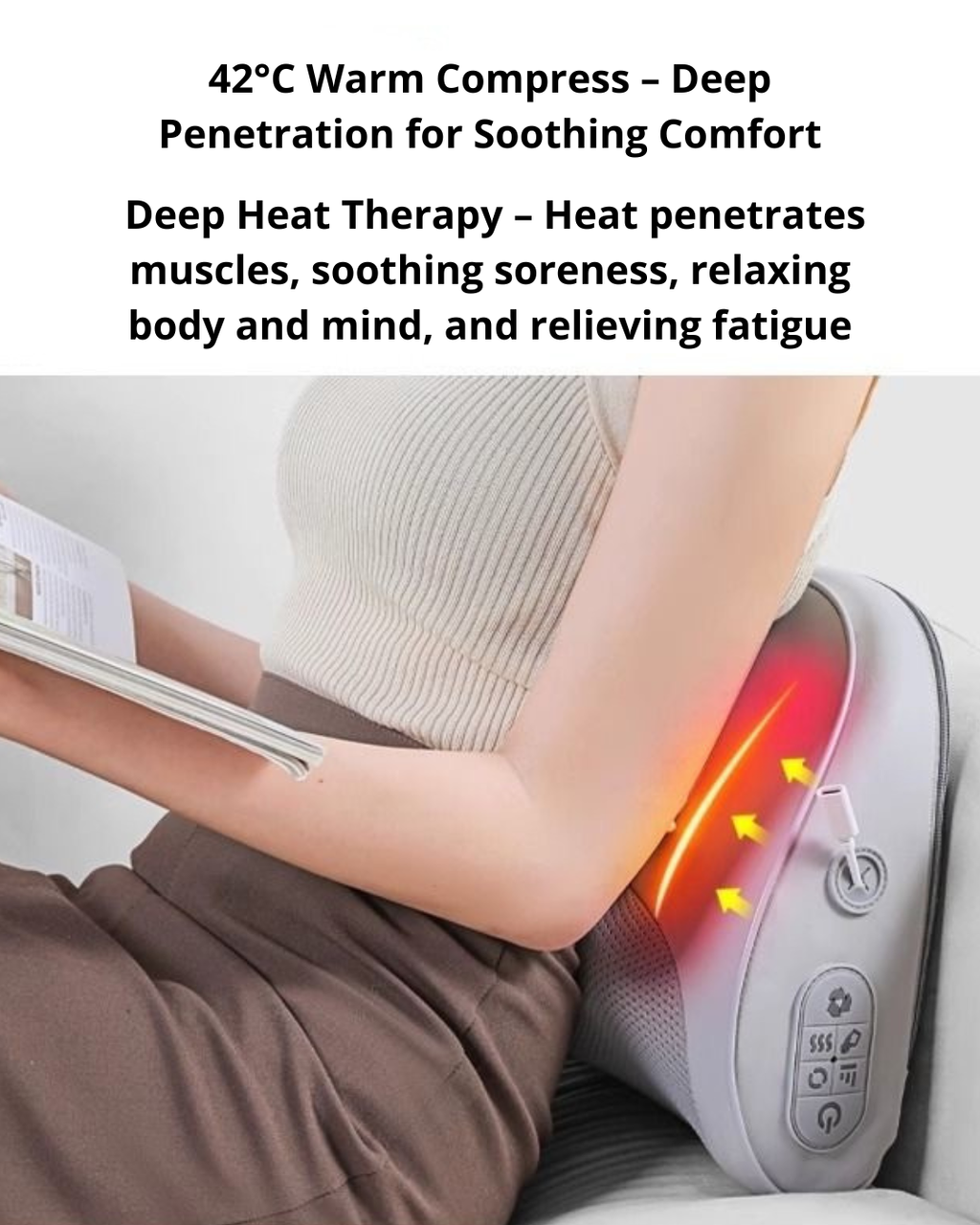 Multi-Function Neck & Shoulder Massager Pillow with Heat & 3D Kneading