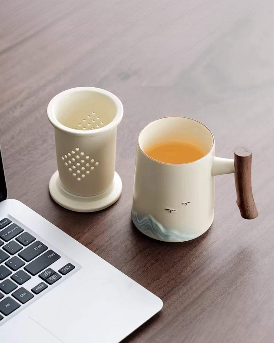 Panda Landscape Tea Mug with 3D Lid & Built-in Tea Infuser – 500ml