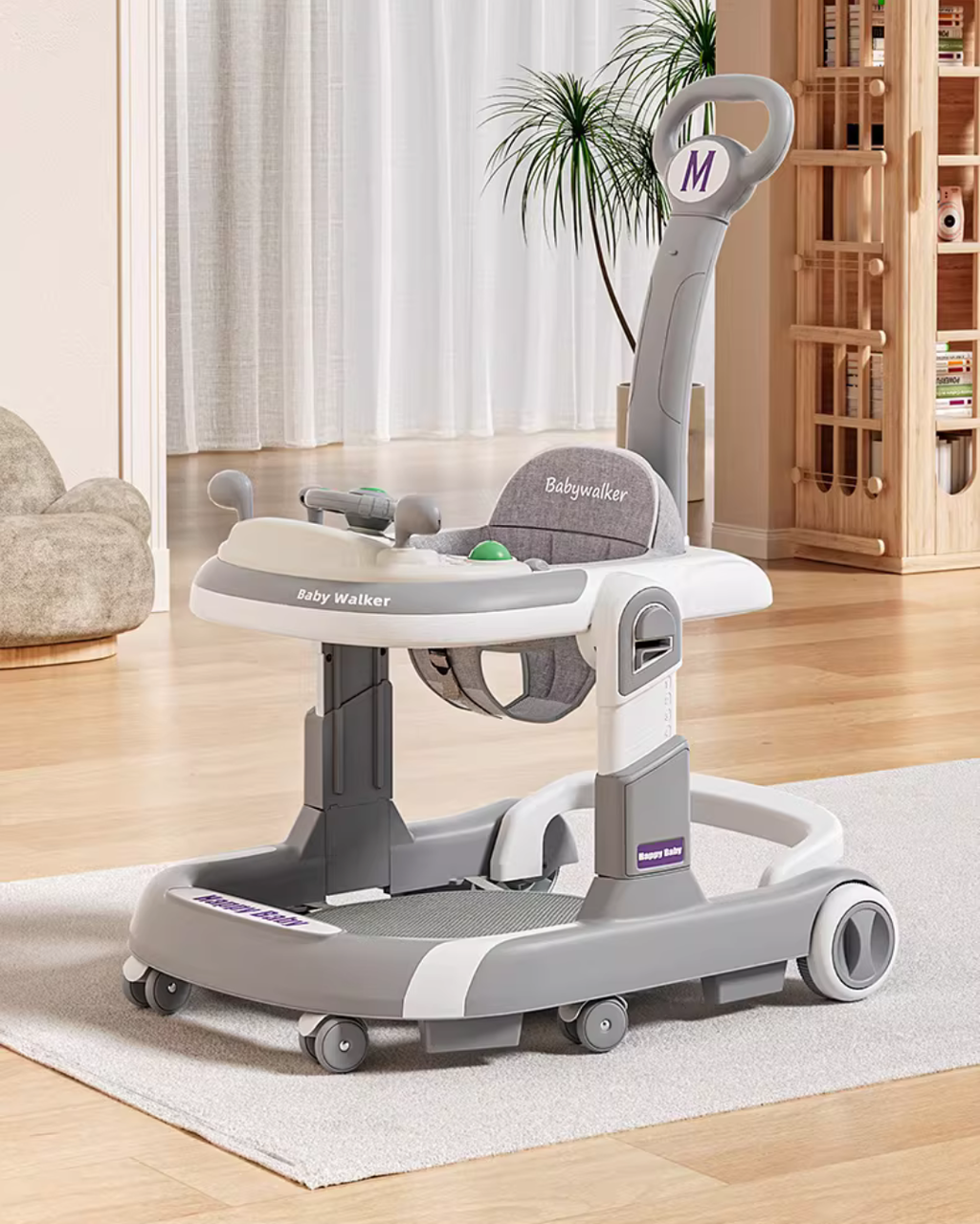 4-in-1 Baby Walker with Music & Lights Activity Tray – 6 Months+