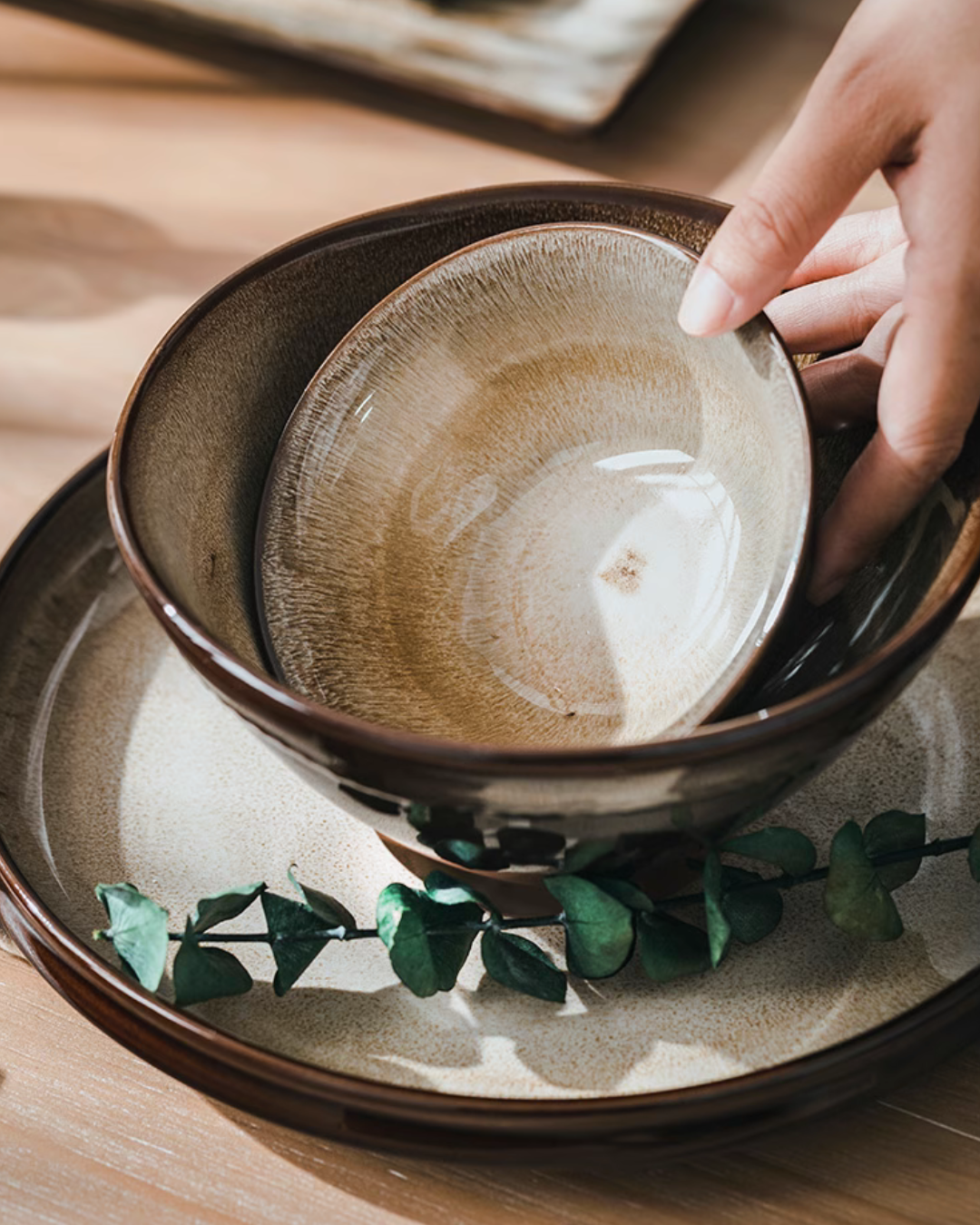 Japanese-Style Zisha Kiln-Change Dinnerware Set — Unique Handcrafted Ceramic