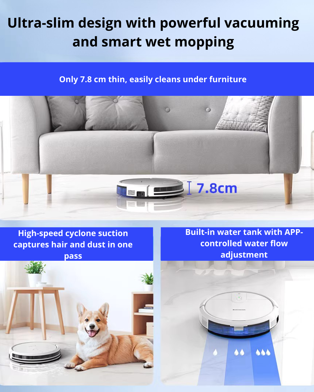 Smart Robot Vacuum & Mop with App Control for Busy Homes