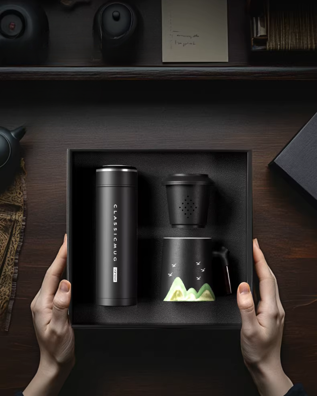 Smart Tea Infuser Thermos Gift Set with Temperature Display （Optional custom engraving）
