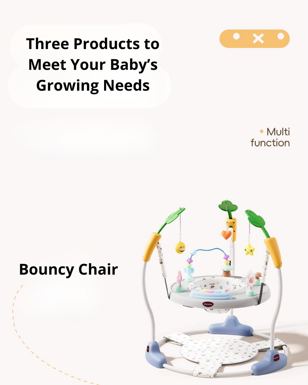 Multi-Function Baby Jumper, Activity Chair & Learning Walker | Adjustable Height, 360° Rotating Seat, Early Learning Toys for 6+ Months Toddlers