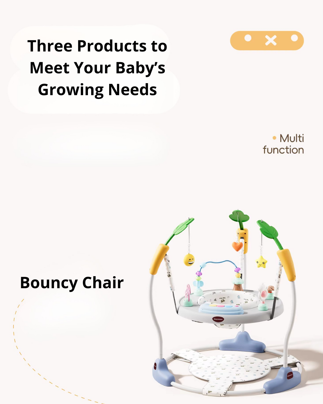 Multi-Function Baby Jumper, Activity Chair & Learning Walker | Adjustable Height, 360° Rotating Seat, Early Learning Toys for 6+ Months Toddlers