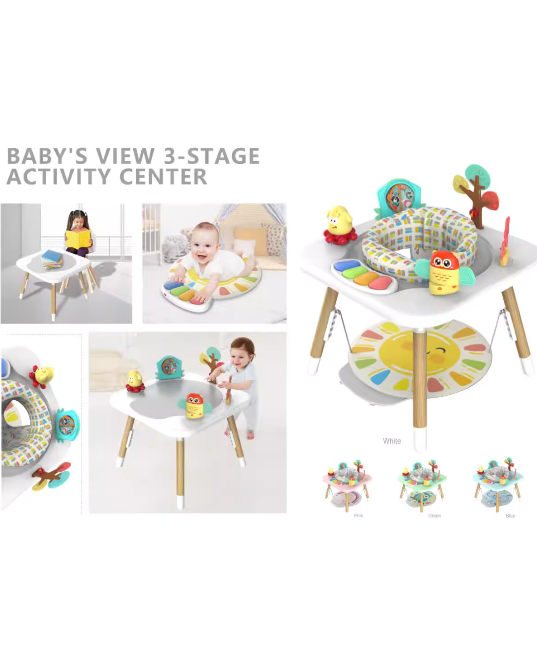 Interactive 3-Stage Baby Jumper & Activity Chair with Rotating Seat