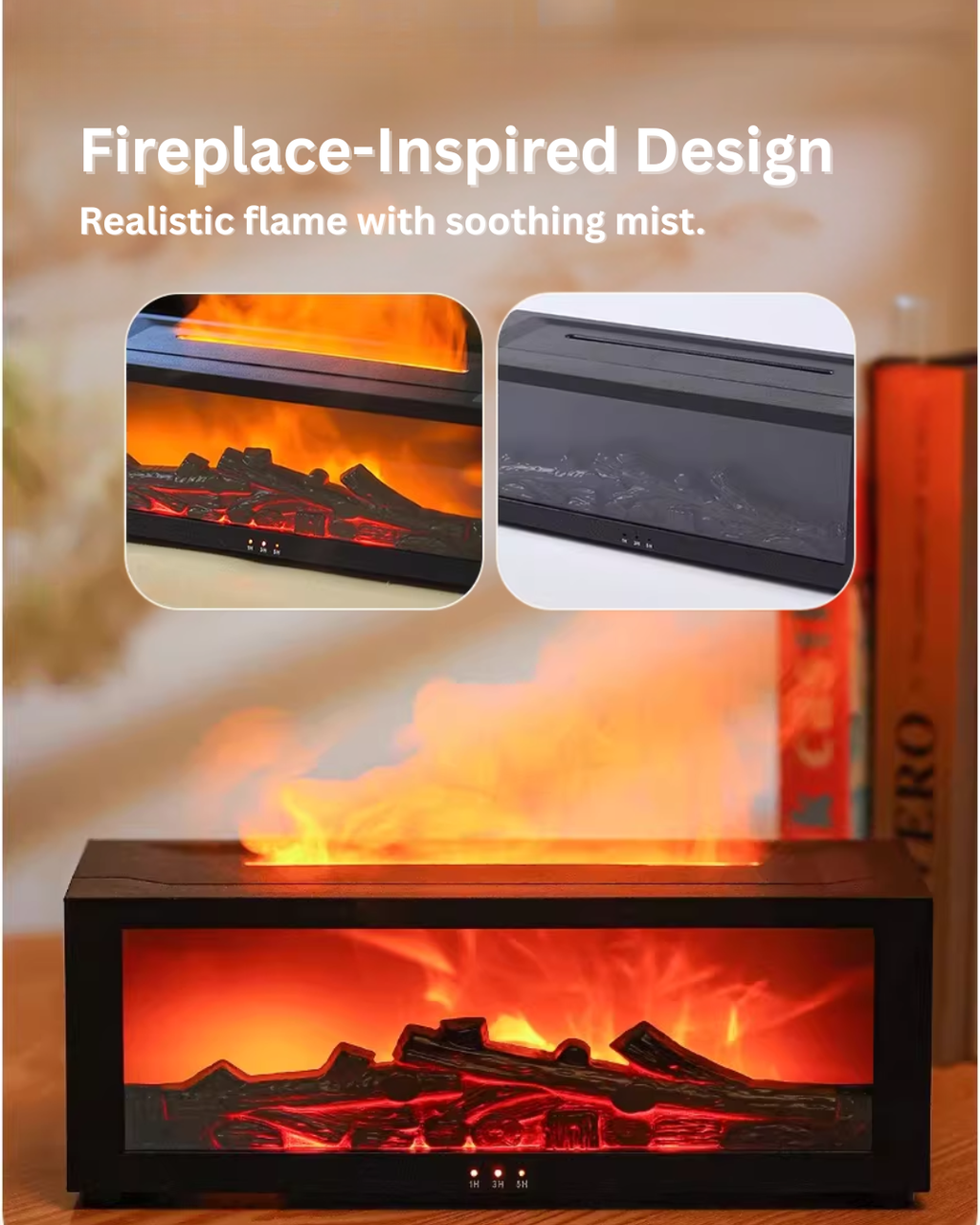 Flame Fireplace Aroma Humidifier & Air Purifier