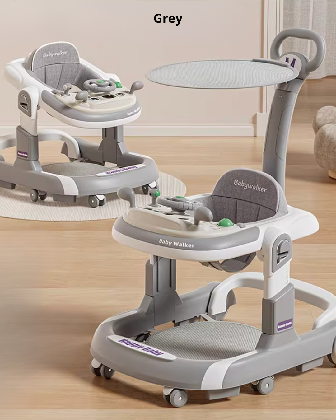4-in-1 Baby Walker with Music & Lights Activity Tray – 6 Months+