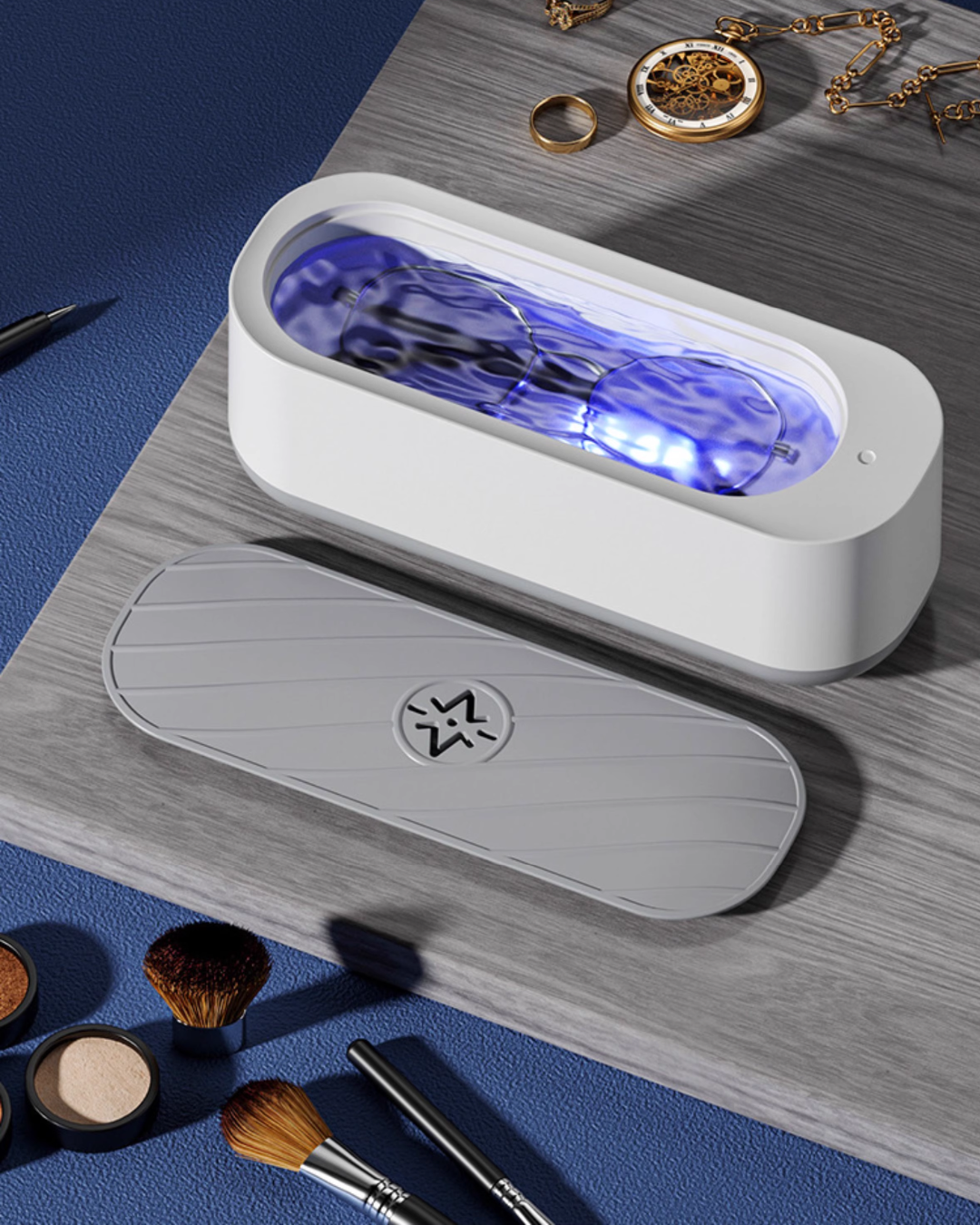 Portable Ultrasonic Cleaner for Glasses, Jewelry, Watches & Makeup Tools