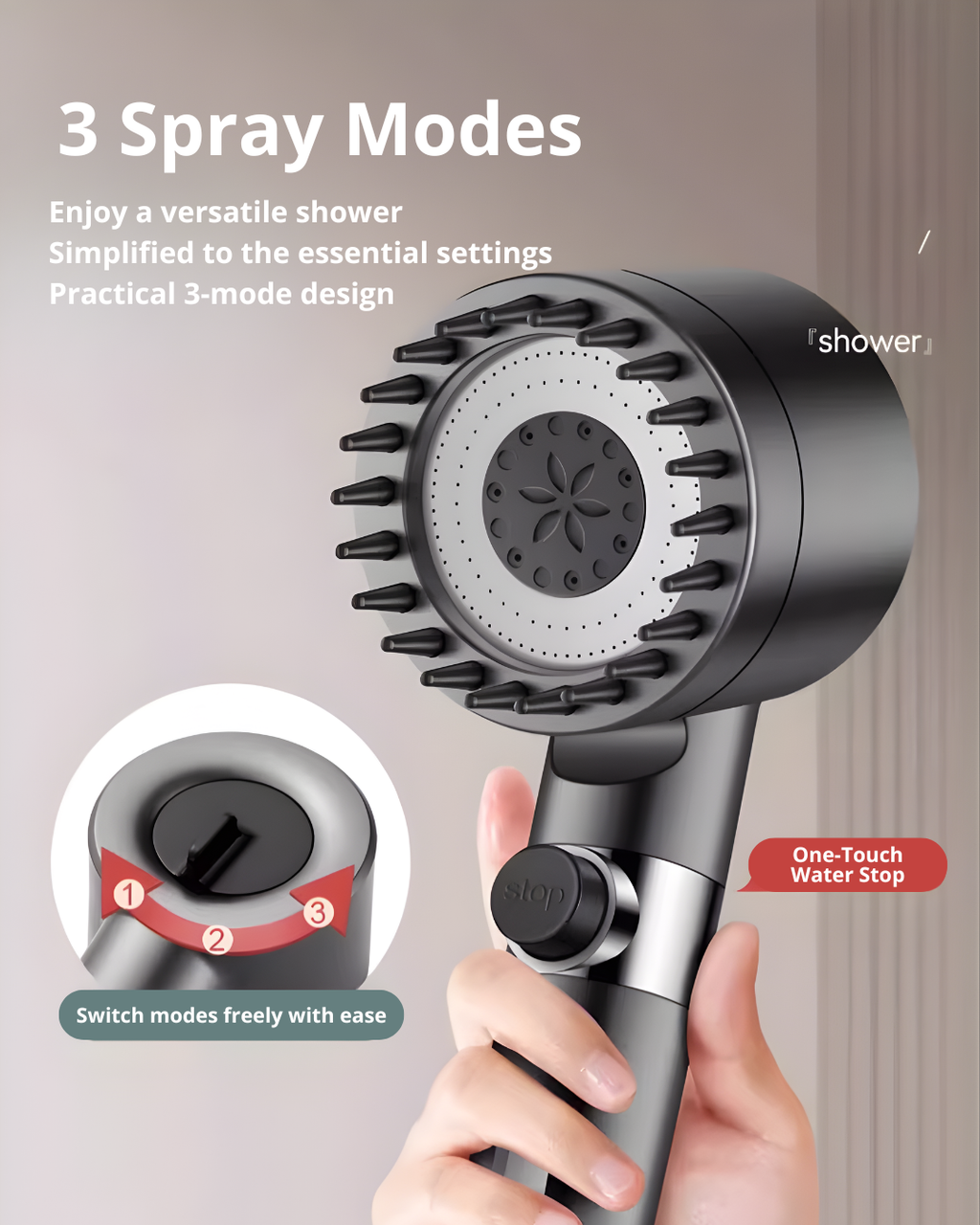 Turbo High-Pressure Shower Head with Filtration – Spa-Like Showers