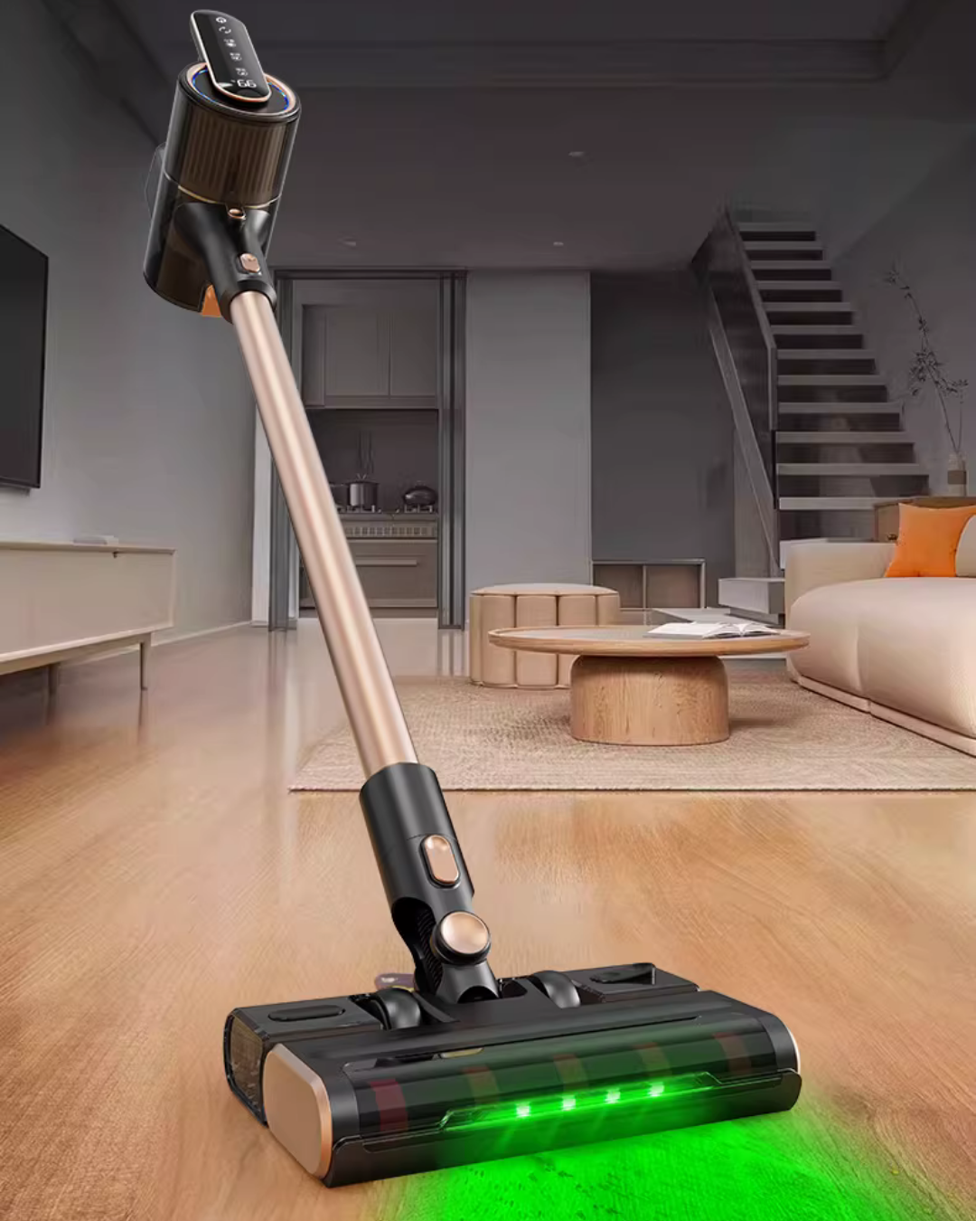Cordless Vacuum with Green Light Dust Detection & Mop
