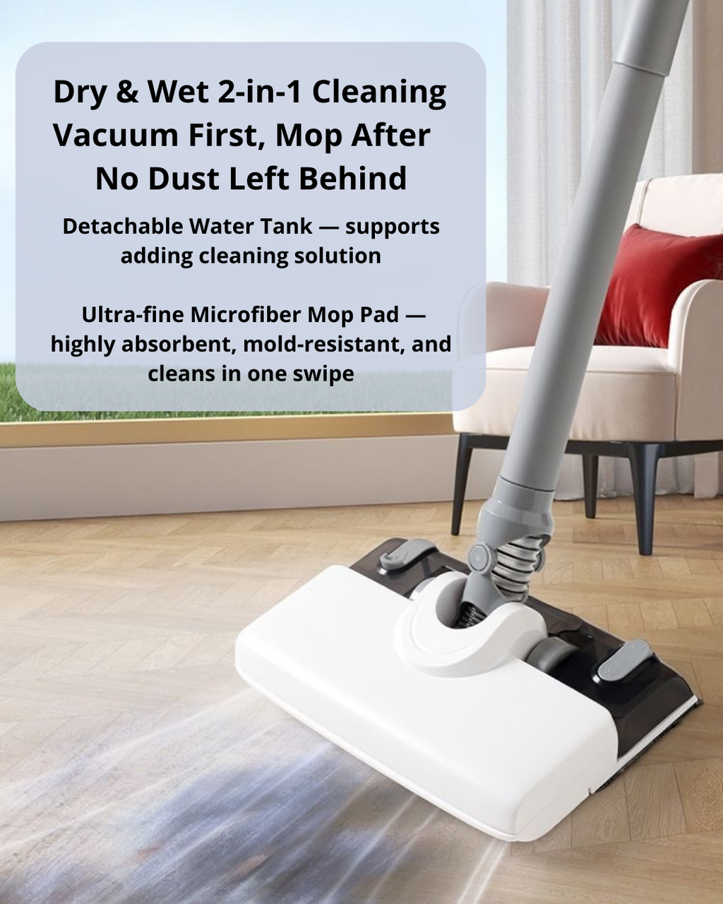 Powerful cordless vacuum with wet & dry cleaning—perfect for busy households, pet owners, and quick, stress-free home cleaning.