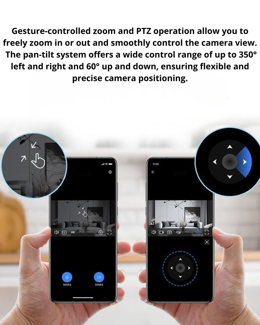 AI Smart 360° PTZ Video Call Camera – 2.5K HD & Human Detection