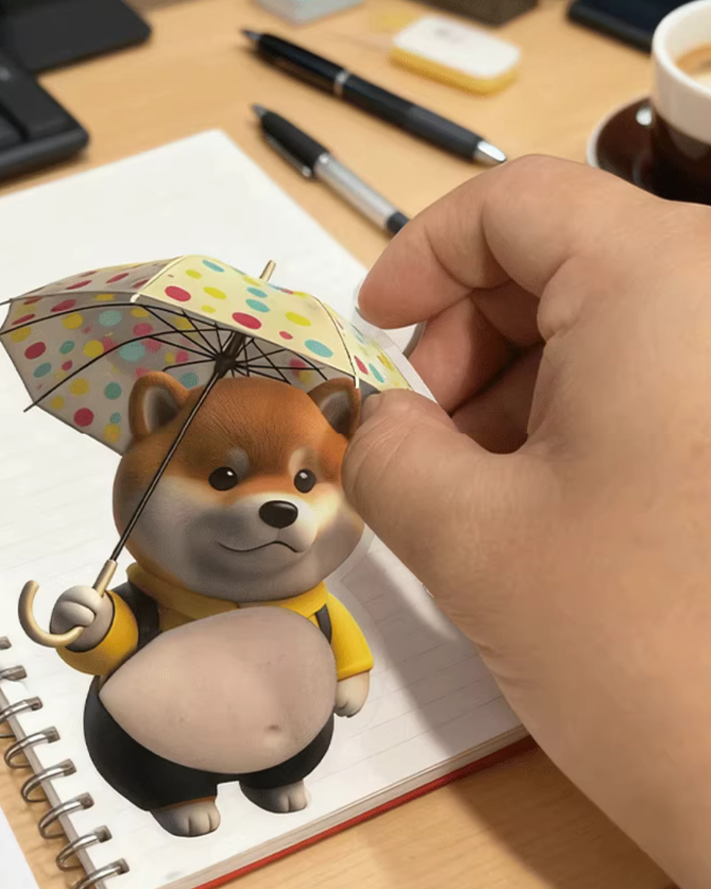3D Shiba Inu Big Belly Sticker – Fidget & Anti-Collision Home Accent