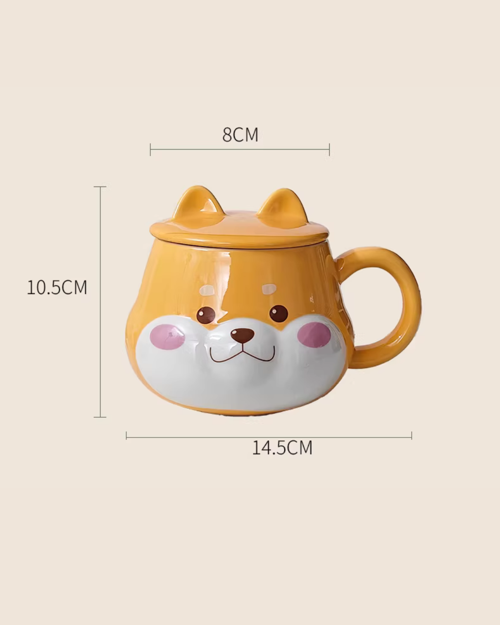 3D Shiba Inu Coffee Mug – 300 ml High-Fired Ceramic, Microwave & Dishwasher Safe