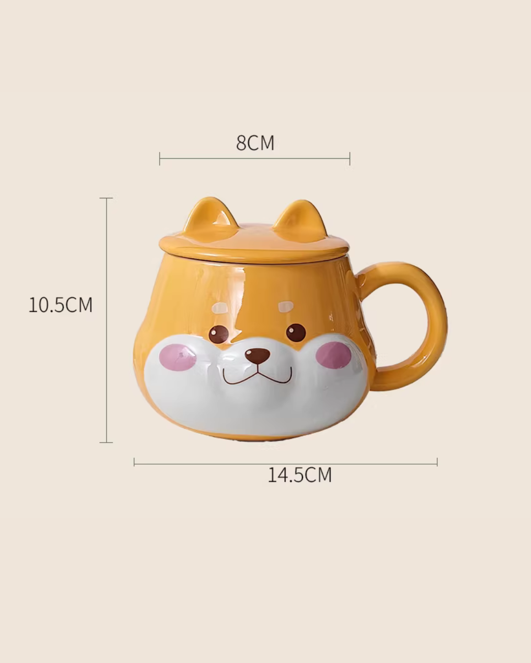 3D Shiba Inu Coffee Mug – 300 ml High-Fired Ceramic, Microwave & Dishwasher Safe
