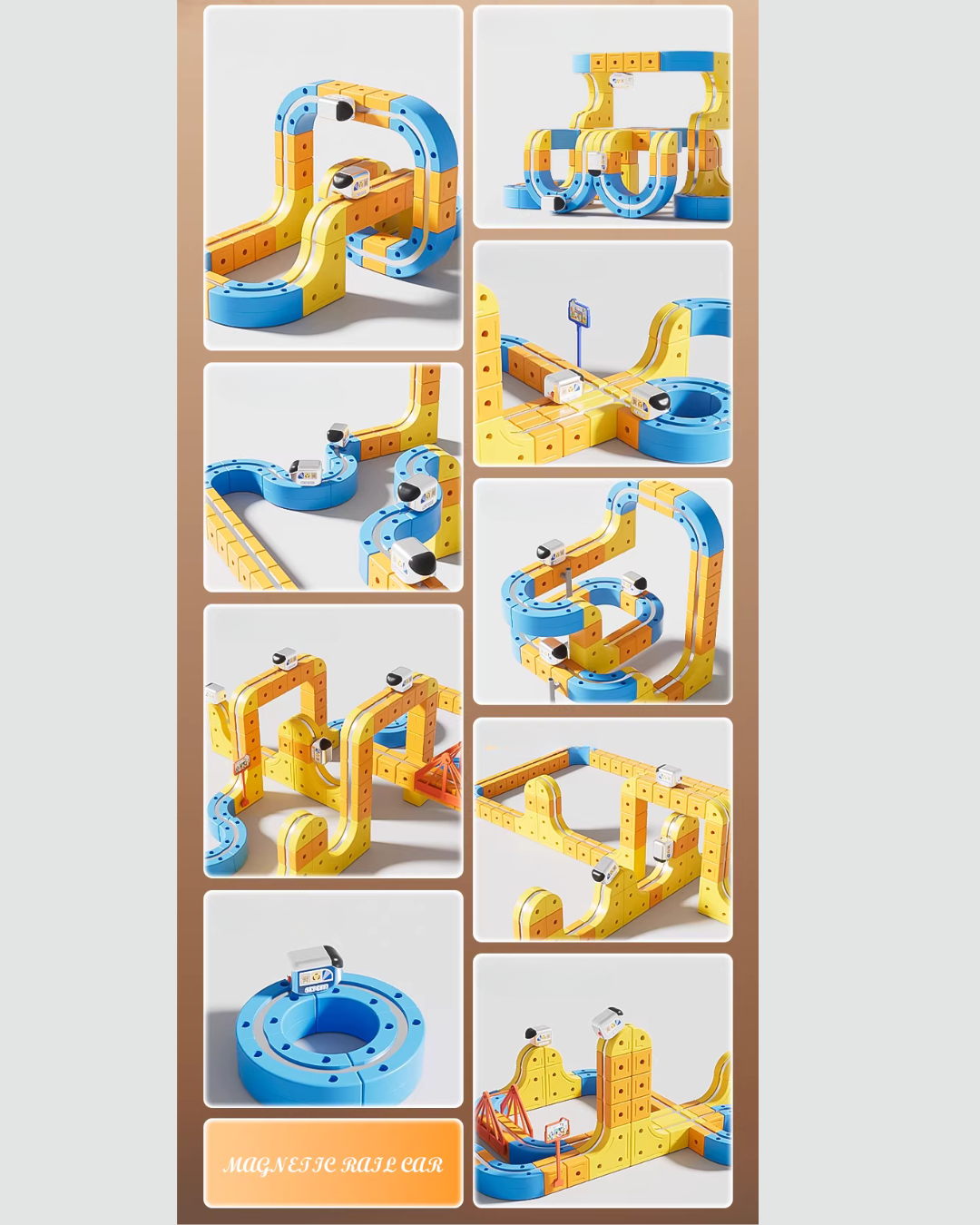 Magnetic Track Car Building Set with Upside-Down Driving