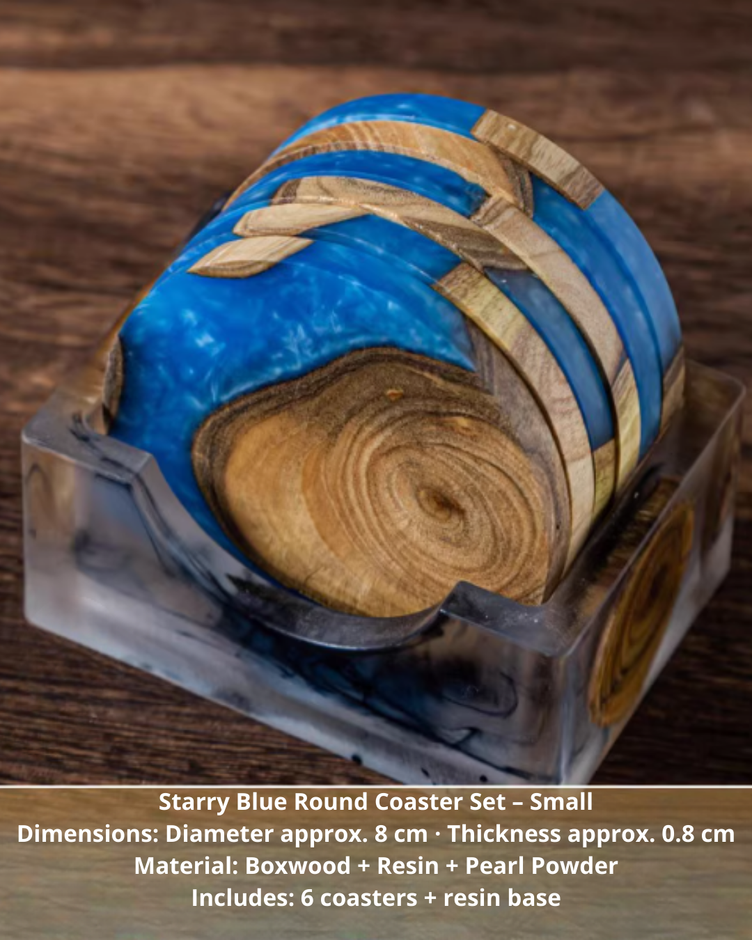Elegant Resin & Natural Wood Coasters for Coffee, Tea & Everyday Use
