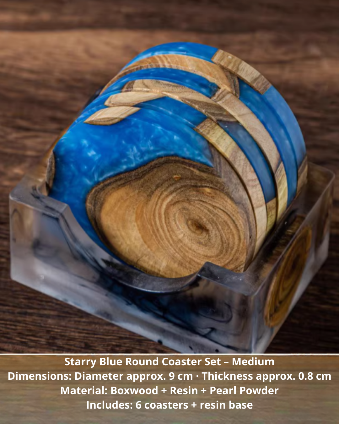Elegant Resin & Natural Wood Coasters for Coffee, Tea & Everyday Use