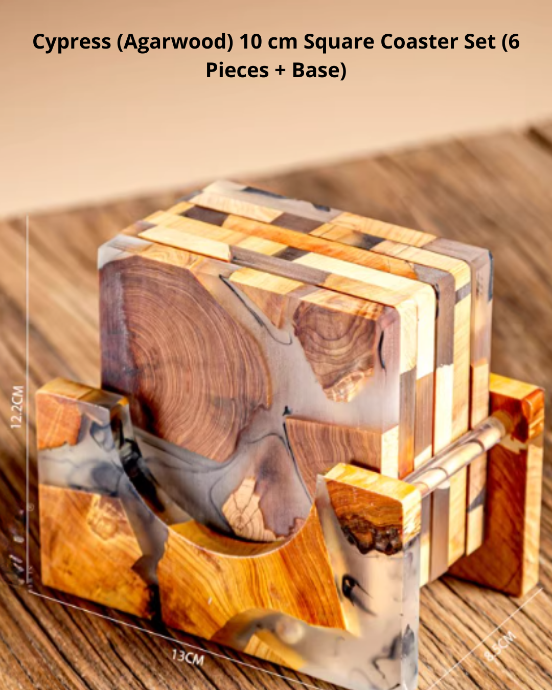 Elegant Resin and Wood Coasters for Coffee, Tea & Everyday Use