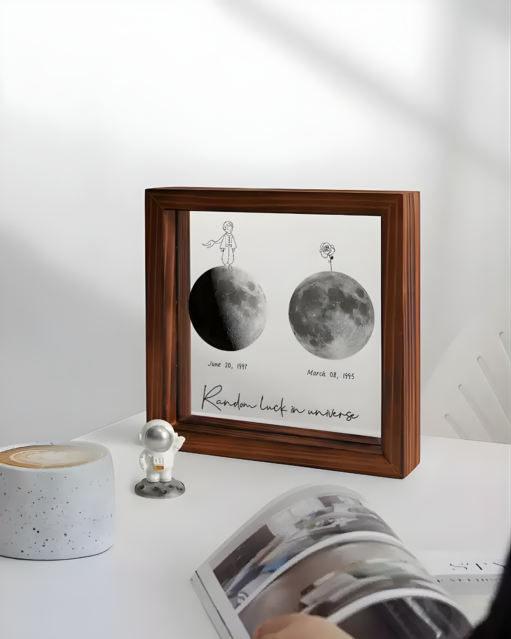 Personalized Moon Phase Frame – Custom Date & Message Gift