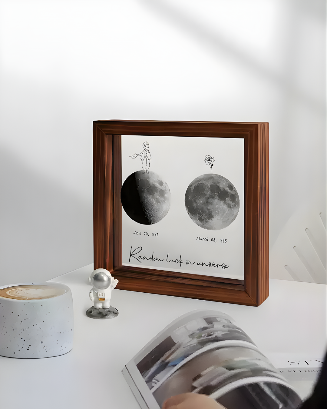 Personalized Moon Phase Frame – Custom Date & Message Gift