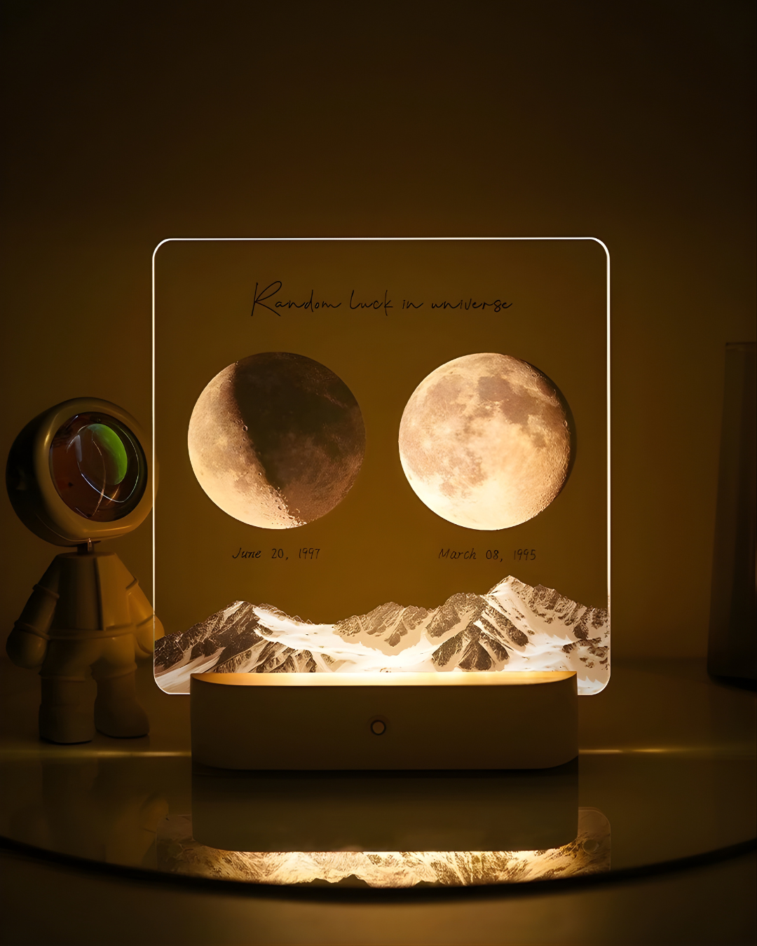 Personalized Illuminated Moon Phase Frame – Custom Name & Date Gift for Couples, Family & Friends