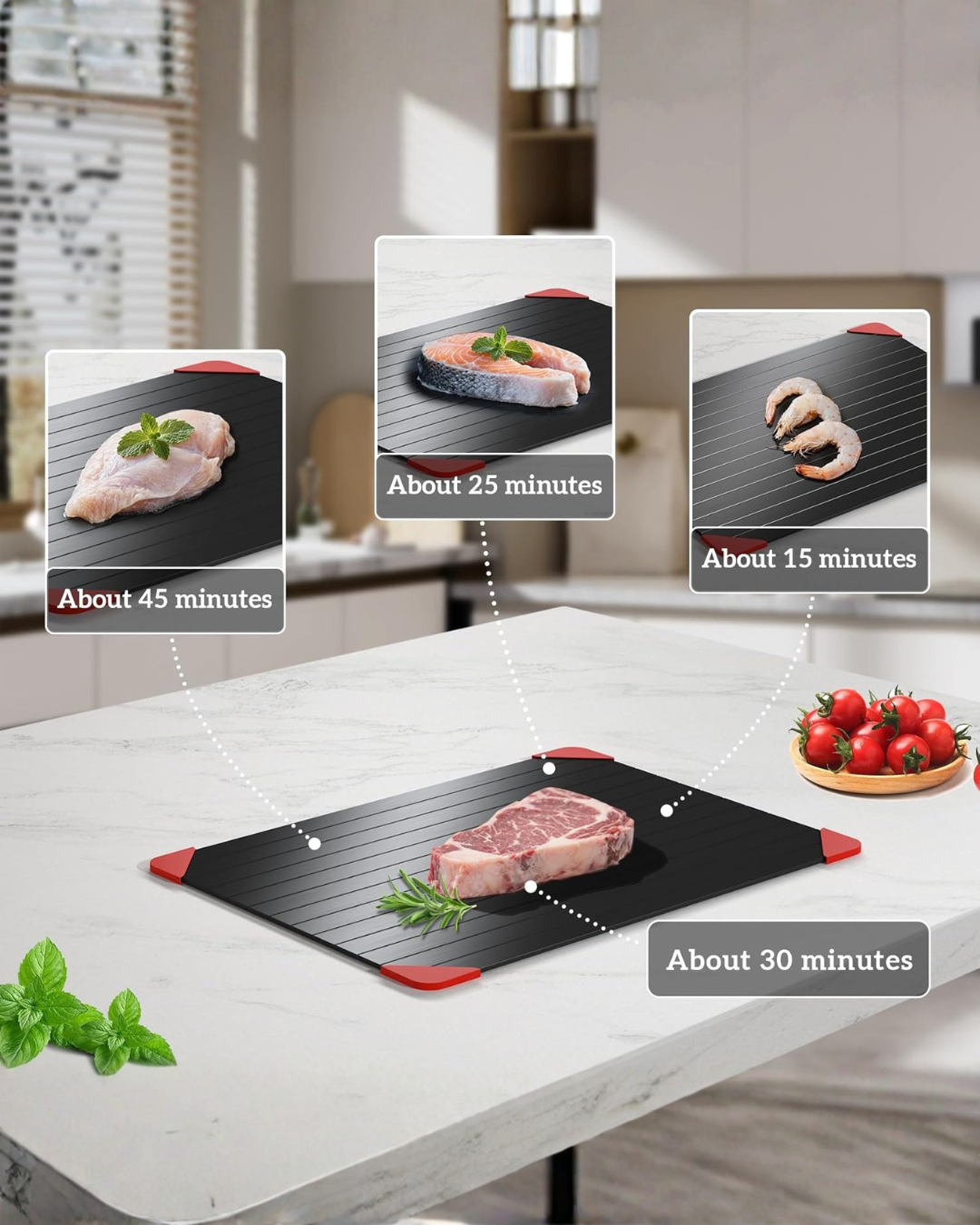 Rapid Thawing Aluminum Tray – Easy, Electricity-Free Food Defrost