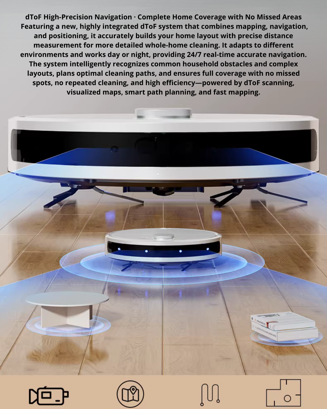 Robot Vacuum and Mop with Laser Navigation for Modern Homes