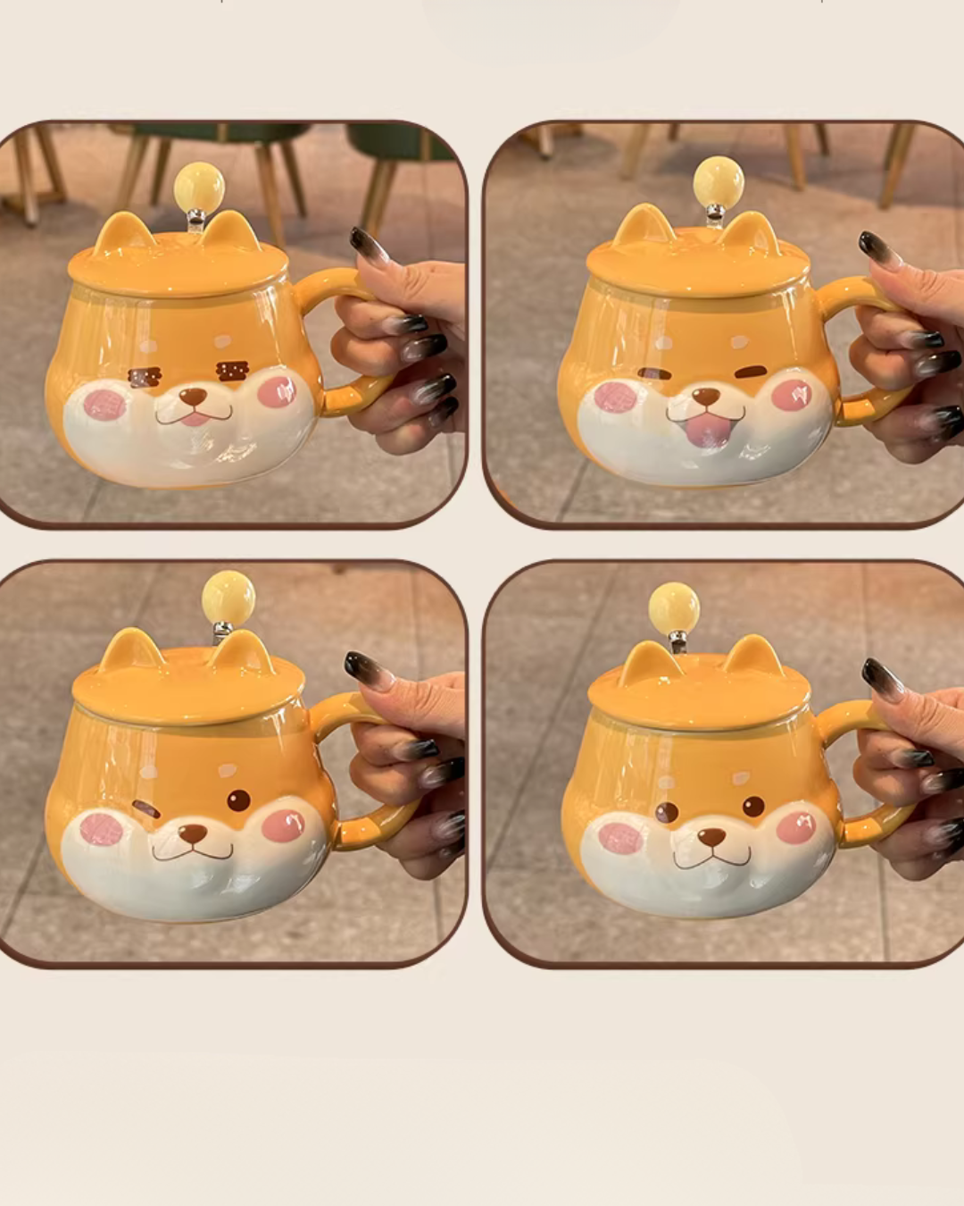 3D Shiba Inu Coffee Mug – 300 ml High-Fired Ceramic, Microwave & Dishwasher Safe