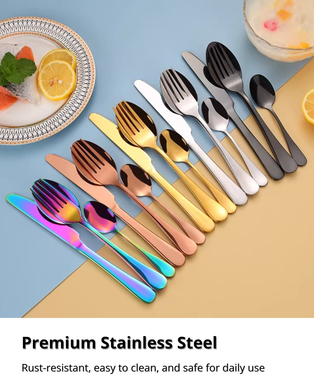 Elegant 24-Piece Stainless Steel Flatware Set for Modern Dining