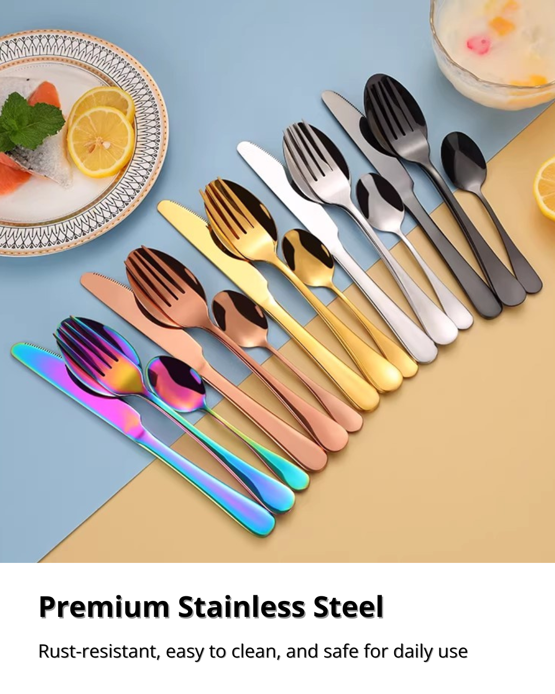 Elegant 24-Piece Stainless Steel Flatware Set for Modern Dining