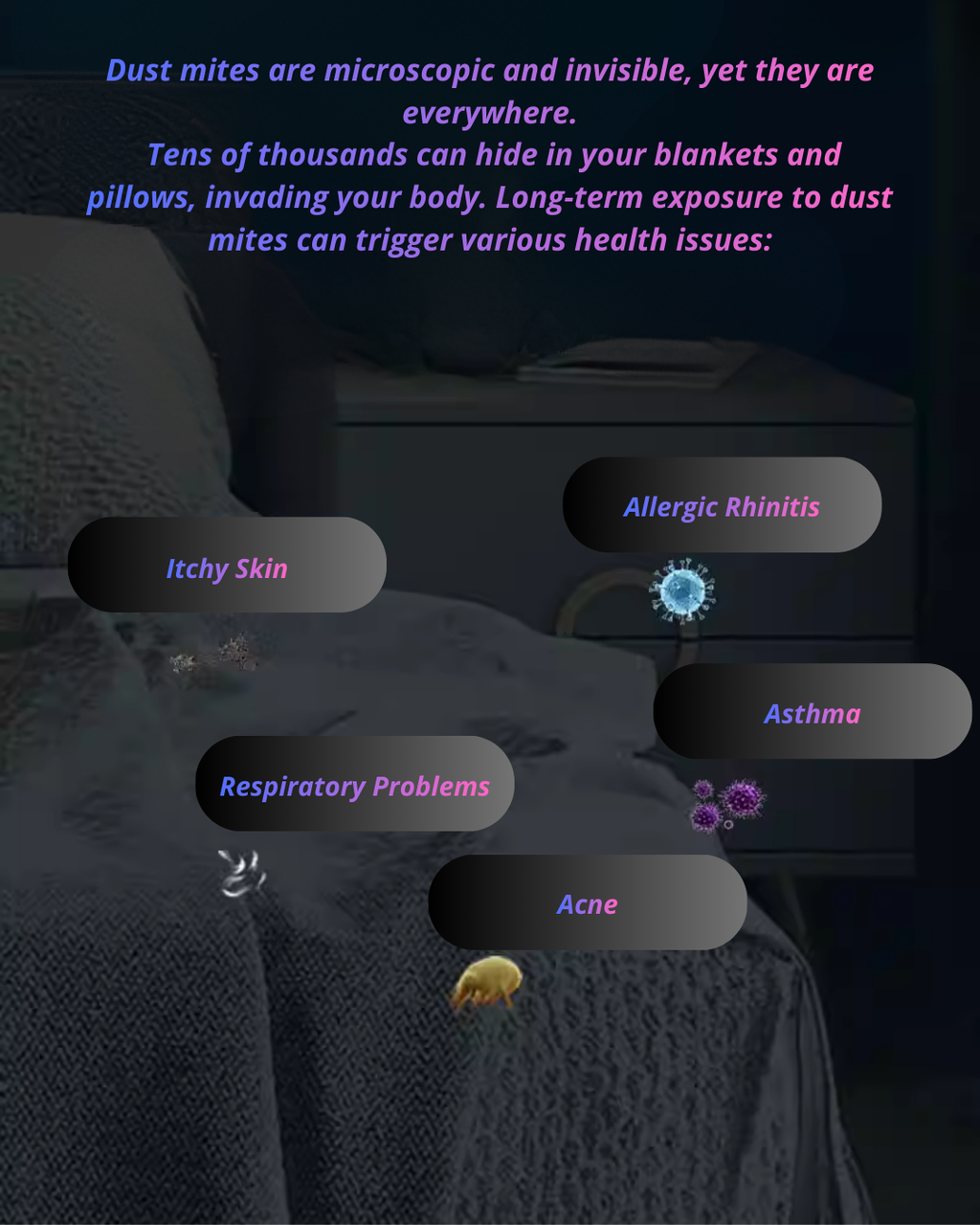 Powerful Mite Vacuum Cleaner for Allergies & Clean Sleep
