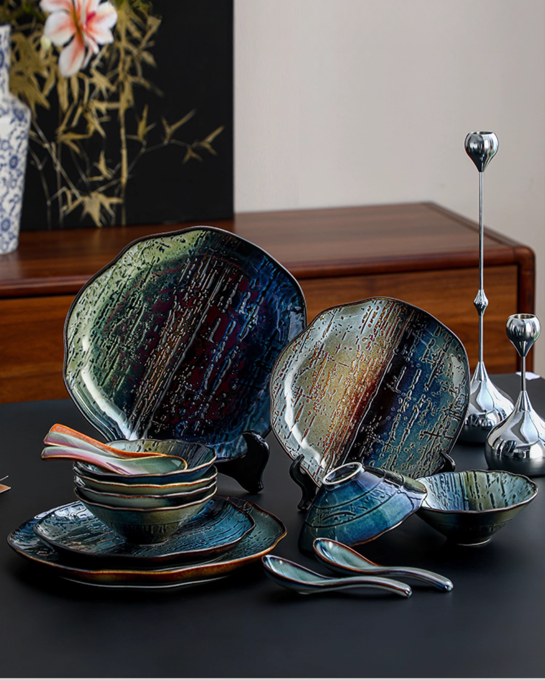 Color Kiln Transformation Porcelain Dinnerware Gift Set – Artistic & Durable