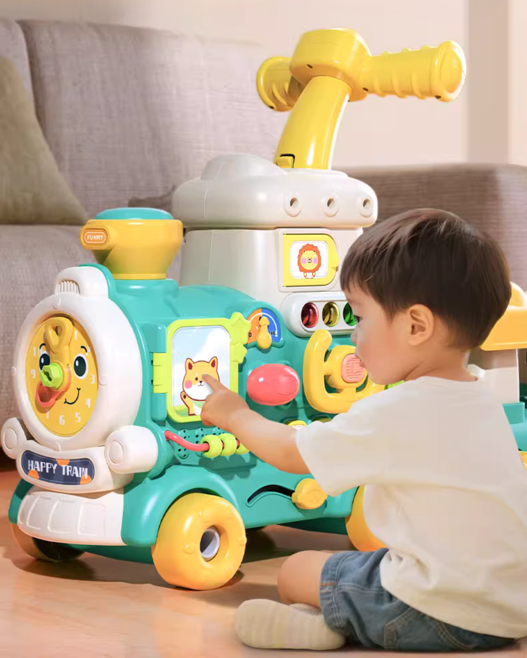 Early Learning Baby Walker & Ride-On with Interactive Activity Panel