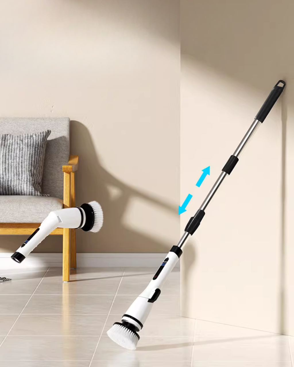 Multifunctional Electric Cleaning Brush with Adjustable Handle & Multi-Brush